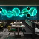Maurizio Lai -餐厅项目的灯光装置和几何图形
