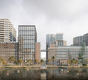 Powerhouse公司与SHoP建筑事务所、Office Winhov、Mecanoo和Crimson雷竞技下载链接合作，设计了鹿特丹Rijnhaven的新总体规划