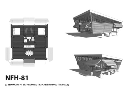 Schütte和A-01的Casa Sin Huella是野外自然环境的可扩展家园