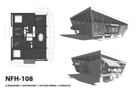 Schütte和A-01的Casa Sin Huella是野外自然环境的可扩展家园