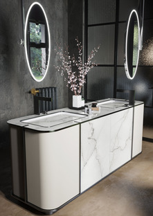当代浴室中技术陶瓷瓷砖的强度和美丽：七十年代的独家室内设计