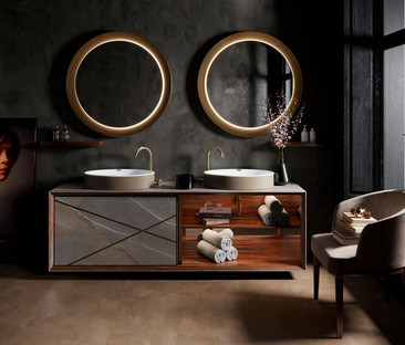 当代浴室中技术陶瓷瓷砖的强度和美丽：七十年代的独家室内设计