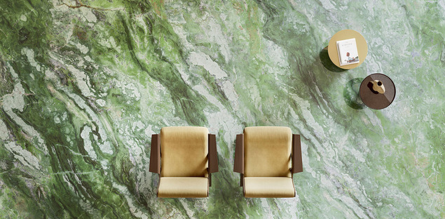 绿色是表面覆盖物和家具的时髦颜色，具有佛罗伦萨大理石的所有魅力