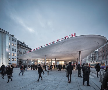 在哥本哈根的NørreportStation  -  Cobe Architects上喷涂混凝土屋顶。雷竞技下载链接